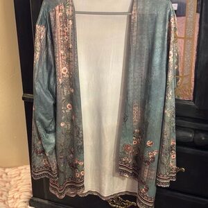 Floral Open Front Kimono Cardigan